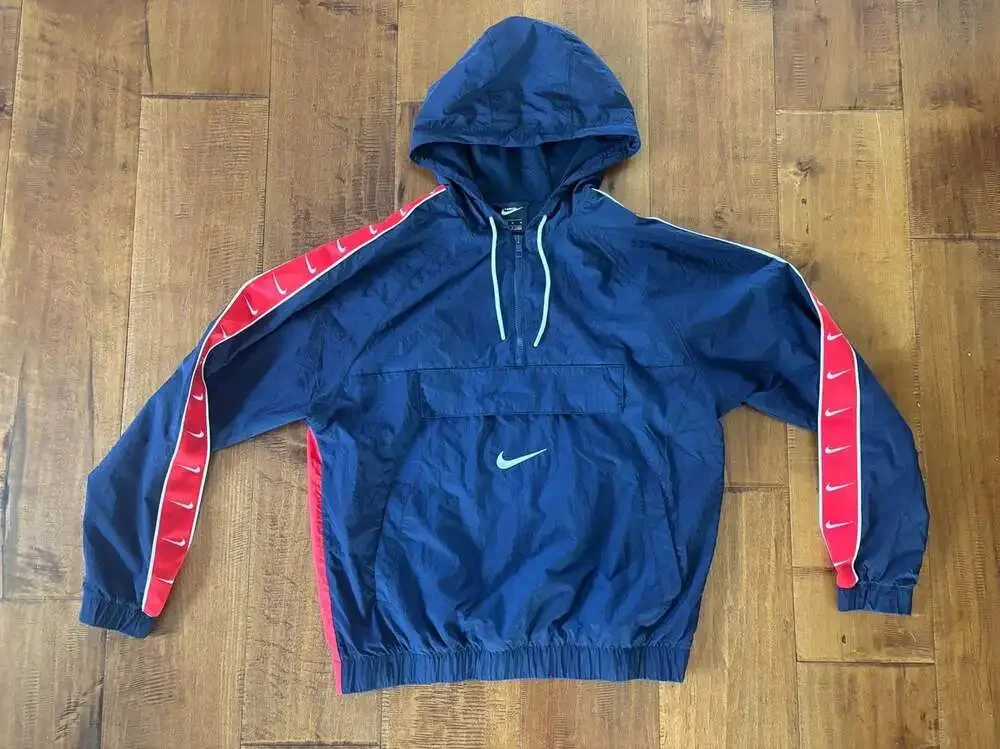 Nike Sportswear Swoosh Tape Quarter-Zip Pullover Windbreaker Jacket